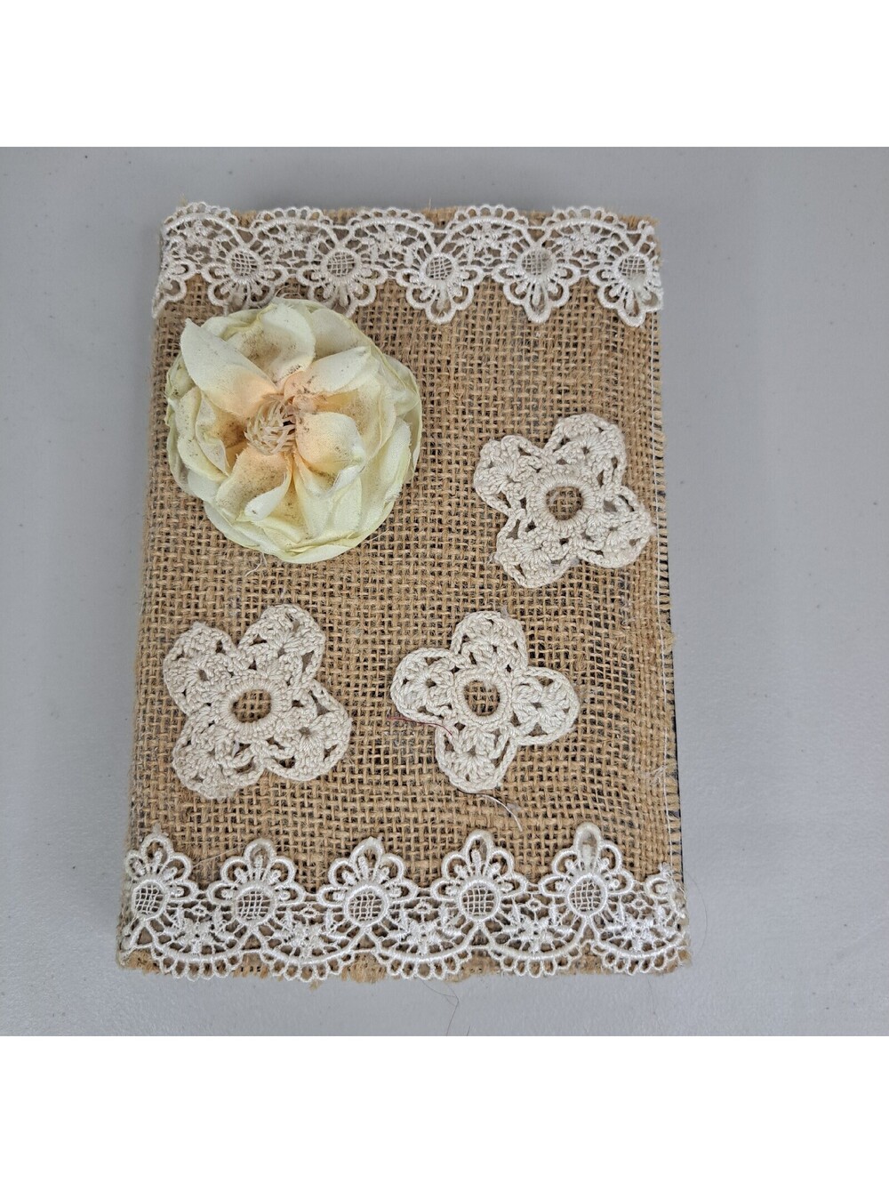 VTG Rustic Western Burlap Lace Bible New International Version Old New Testament